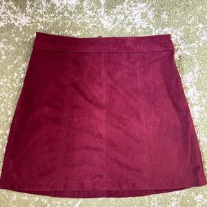 Bershka maroon suede skirt